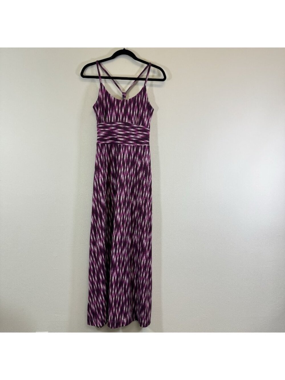 Eddie Bauer Women’s Maxi Dress Size S Space Dyed Aster Cranberry Racer Back